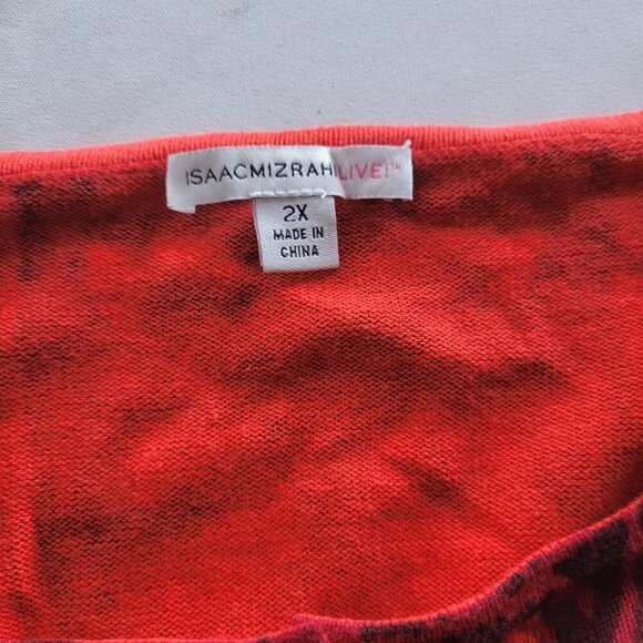 Isaac Mizrahi Red Paisley Cardigan Button Front Women’s Large Sweater (Size: 2x) - Picture 5 of 12